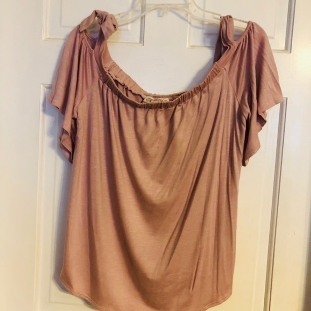 Pink Rose Cold Shoulder Shirt